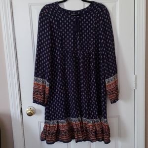 Time and Tru Ruffle Boho Dress